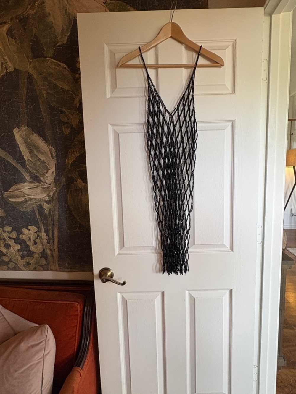 Black Beaded Net Swim Cover-Up - Picture 7 of 7
